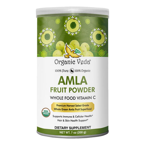 Organic Veda Amla Powder - 7oz - 100% Pure Amla Fruit Powder for Immune, Digestive & Skin Health