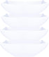 PLASTICPRO 128 Ounce Square Disposable Serving Bowls, Extra Large Plastic Elegant White Pack of 4 for Party Snack