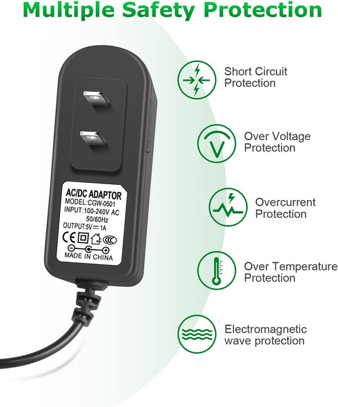 Meridian Trimmer Charger Replacement, 5V Power Cord Adapter with 6.6FT Charging Cable & Shaver Brush