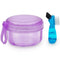 Leakproof Denture Case, Purple Denture Soaking Cup, False Teeth Container, Dental Bath Holder Storage Box for Traveling
