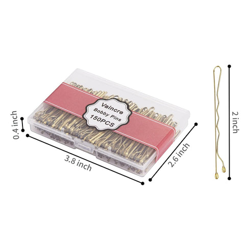 Vaincre Bobby Pin Hair Pins - 150 PCS Gold Hair Pins for Blonde Hair with Case