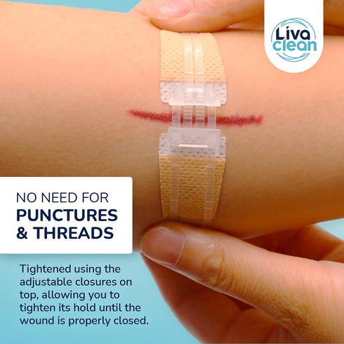 (3 CT) Zip Stitch Wound Closure Strips, Butterfly Kit Device for Skin Closing Adhesive Bandages