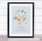 The Card Zoo New Baby Birth Details New-Born Christening Nursery Cat Moon Keepsake Gift Print