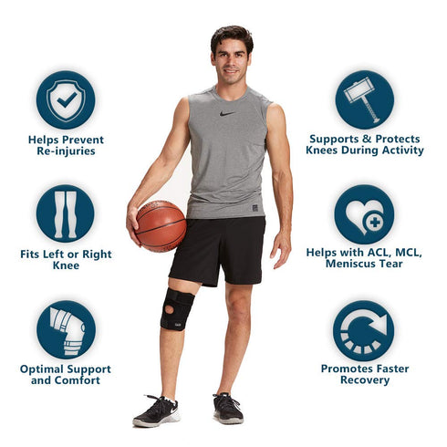 ComfiLife Knee Brace - Neoprene for Knee Pain Relief, Adjustable Compression, Open Patella Support, Non-Slip (Small)