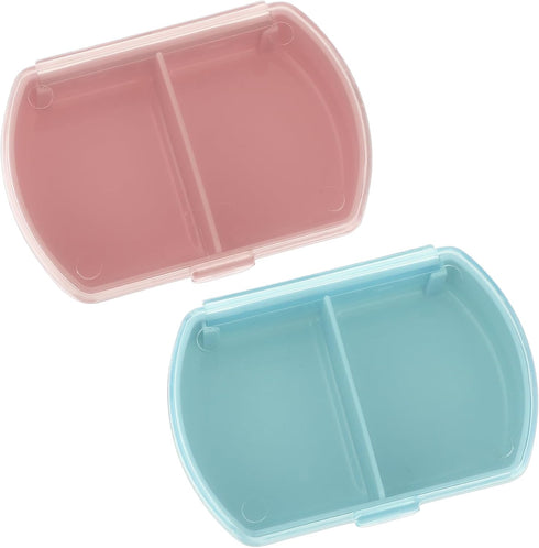 Sibba 2 PCS Pill Organizer Box Case - Waterproof Travel Medicines Container, Cute Fish Oil Holder, Mini Pillbox