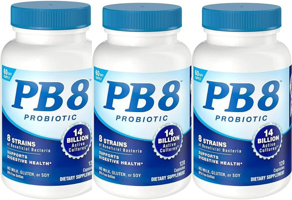Nutrition Now - PB 8 Probiotic Acidophilus, 120 Capsules, Pack of 3