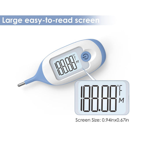 Digital Rectal Thermometer for Baby - Infant Thermometer with 30 Probe Covers, Quick Read, Large Clear Display