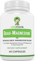 Vitamonk Quad Magnesium Blend with Orotate, Glycinate, Taurate, and Di-Magnesium Malate for Sleep and Mood