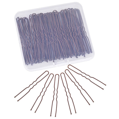 IKOCO U Shaped Hair Pins | 2.4inch Hair Pins for Women with Storage Box, Brown