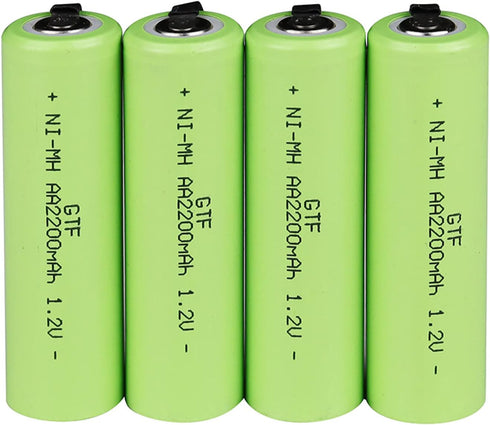 RGYDFTYGH 1.2V AA Rechargeable 2200mah Nimh Cell Green Shell with Welding Tabs Electric