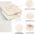 Prite Small Makeup Bag for Women, Portable Clear Cosmetic Bag with Gold Zipper (Beige)