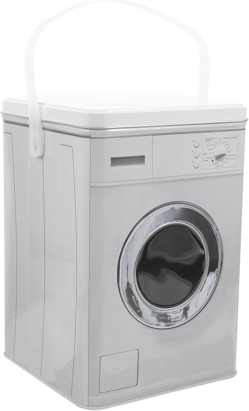 VILLCASE Large Capacity Laundry Powder Box, Metal Washing Machine Shaped Container with Handle