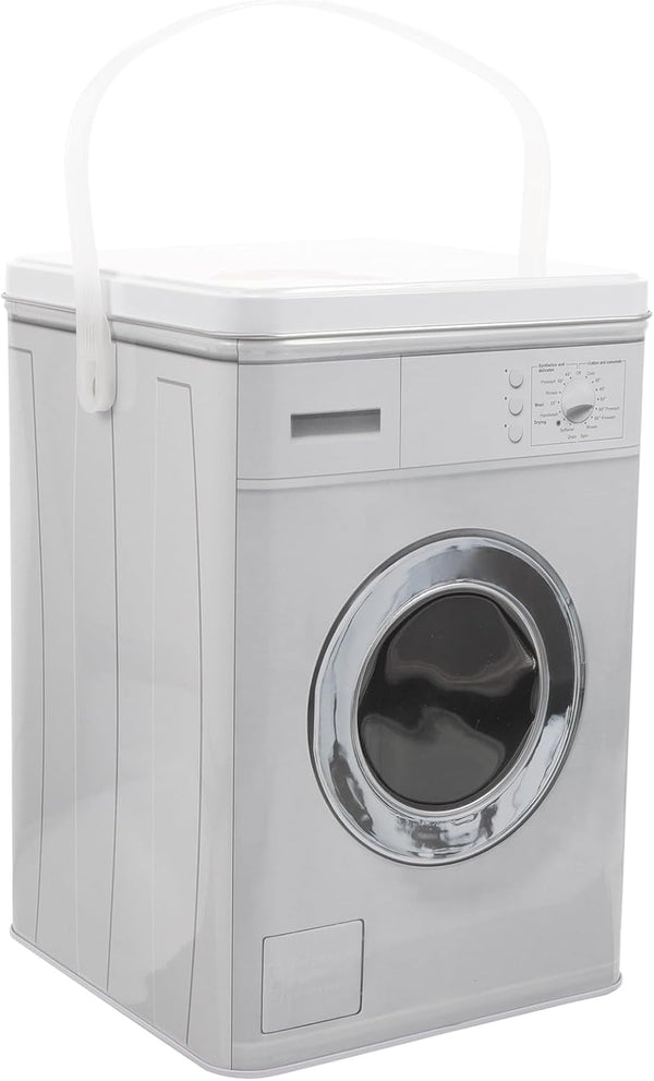 VILLCASE Large Capacity Laundry Powder Box, Metal Washing Machine Shaped Container with Handle