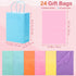 Kolldenn 24 Pack 5.9 3.1 8.3 Inch 6 Pastel Graduation Gift Paper Bags with Tissue Paper x x Colors Rainbow Kraft Goodie