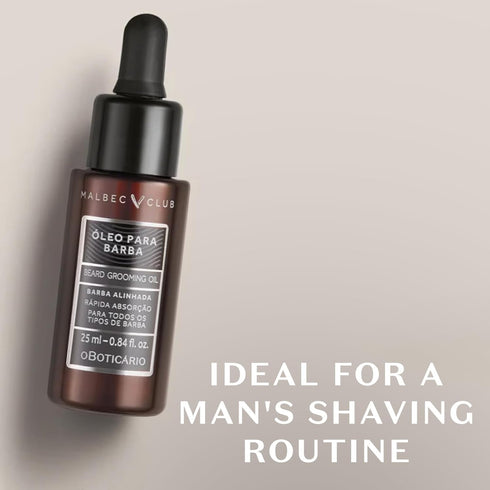 Malbec Club Pre Shave and After Shave Oil for Men, 25ml Hydrating Scented Grooming Oil & Softener No Rinse Conditioner