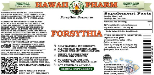 Forsythia Alcohol-Free Liquid Extract, Organic Forsythia (Forsythia Suspensa) Dried Fruit Glycerite, 2 oz