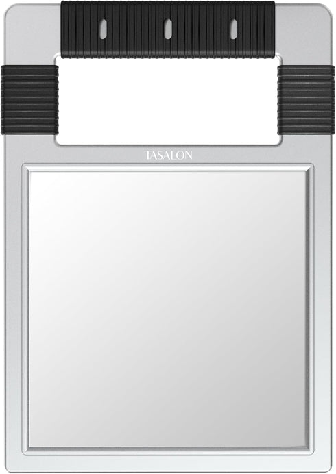 TASALON Unbreakable Hand Mirror, Silver Rectangular Tabletop Mount, ABS Frame, Handheld Mirror for Barber, Salon, Makeup