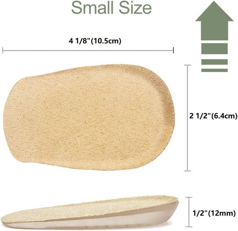 JKcare Gel Heel Lifts, 1/2 Inch Height Increase Insoles for Women, Small Shoe Inserts for Leg Length Discrepancy