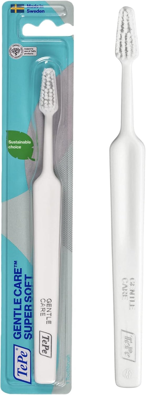TEPE Gentle Care Soft Toothbrush for Adults, Post-Surgery Toothbrush for Sensitive Teeth and Gums