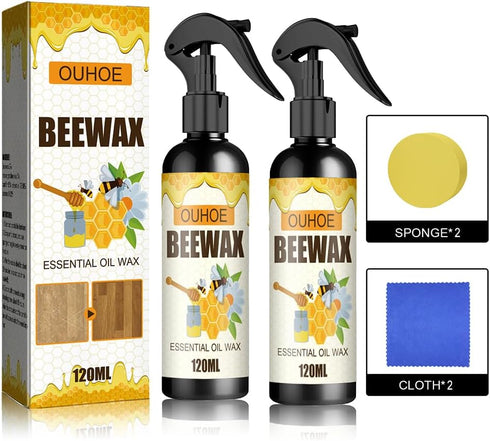 2 PCS Beeswax Furniture Polish - Natural Micro-Molecularized Spray Cleaner for Antique Furniture