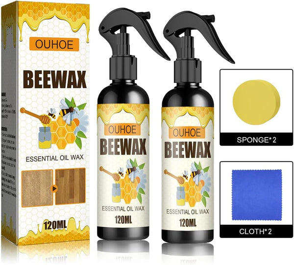 2 PCS Beeswax Furniture Polish - Natural Micro-Molecularized Spray Cleaner for Antique Furniture