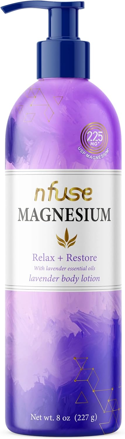 nfuse Magnesium Lotion, Ultra Healing Body Lotion, Natural Magnesium Therapy, Lavender, 8 oz