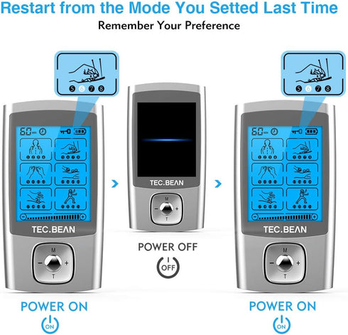 24 Modes Tens Unit Muscle Stimulator, Rechargeable Tens Machine, 8 Electrode Pads, Electric Pulse Massager for Pain