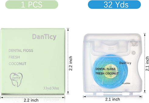 Coconut-Oil Infused Woven Dental Floss, Deep Clean Natural Waxed Floss, PFAS Free (33 Yds x 1 Unit)