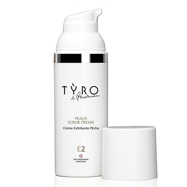 TYRO Peach Face Cream Scrub - Mild Scrub Cream For The Face - For Remarkably Soft Skin And Refined Pores - Suitable For All Skin Types - Perfect Base For Your Daily Skincare Routine - 1.69 Oz