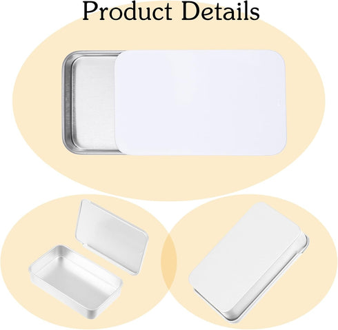 WY LIGHTING LEVEL 3 Pcs Small Dental Floss Case Metal Portable Compact Pick Dispenser Tin Sliding Refillable Flosser