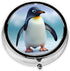 NBSKSDLK 3 Cute Penguin Pill Box with Mirror Compartment Decorative Pill Case for Purse or Pocket Small Round Pill