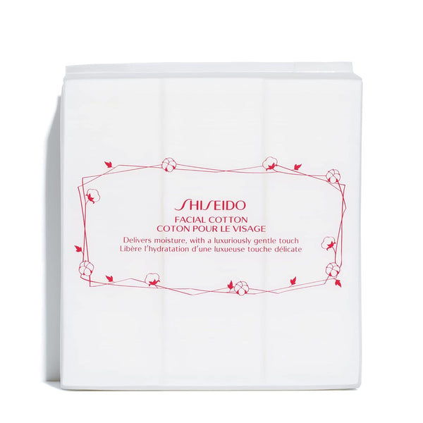 Shiseido Facial Cotton Pads, 165 Squares for Softener Application & Makeup Removal
