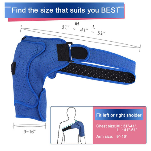 Heated Shoulder Support Brace - USB Electric Heating Pad for Rotator Cuff Pain Relief (S)