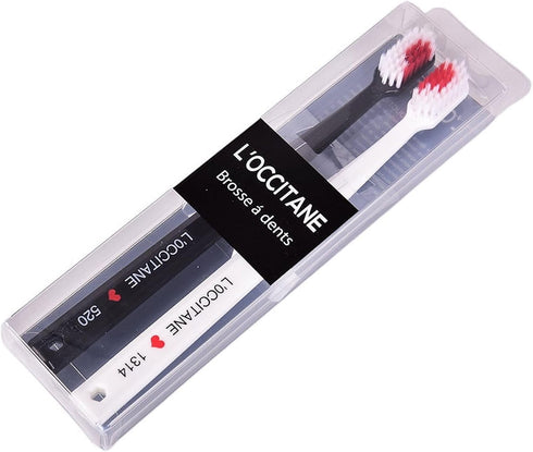 2 Pcs Black and White Heart Shaped Couple Toothbrushes, Eco-Friendly Nano Manual Dental Care Brushes