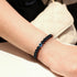 Triple Protection Bracelet for Luck and Prosperity, Hematite Black Obsidian Tiger Eye Stone, Adjustable Elastic for Men