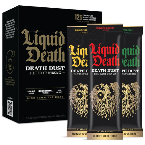 Liquid Death Electrolyte Death Dust - Hydration Powder Packets - 12-Stick Variety Pack with 3 Flavors