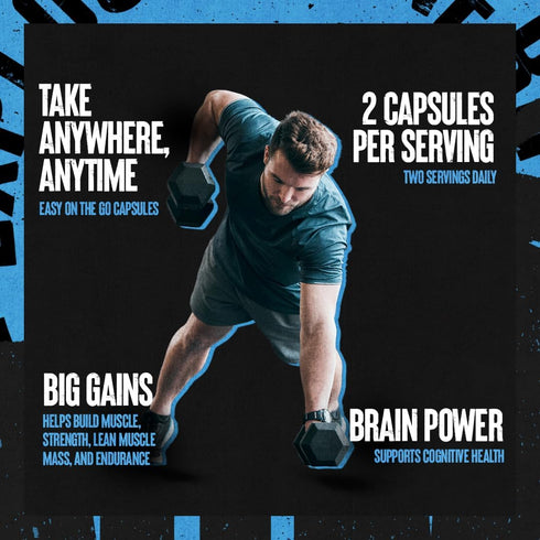 Animal Micronized Creatine Monohydrate Capsules - 300 Caps, 2500mg per Serving for Muscle Growth and Strength