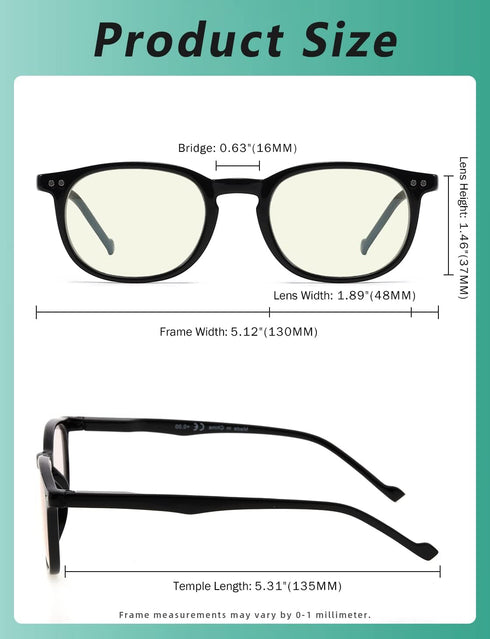 Eyekepper Blue Light Blocking Reading Glasses for Men and Women, Vintage Readers