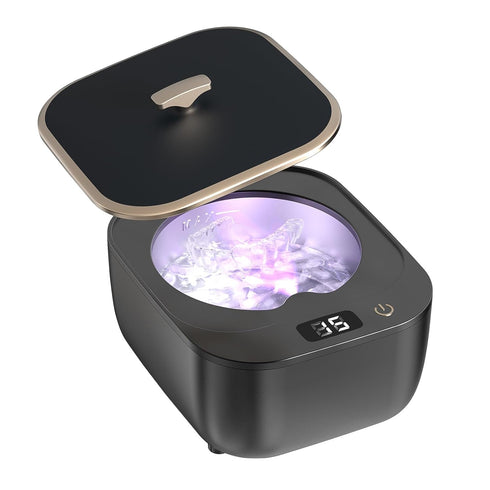 Ultrasonic Retainer Cleaner Machine - 48kHz Quick Cleaning for Retainers, Aligners, Dentures, Mouth Guards