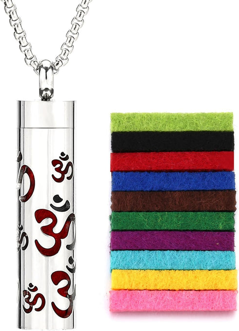 Ucubwfu 12 pcs Essential Oil Necklace, Alloy Aromatherapy Diffuser Necklace, Aromatherapy Pendant