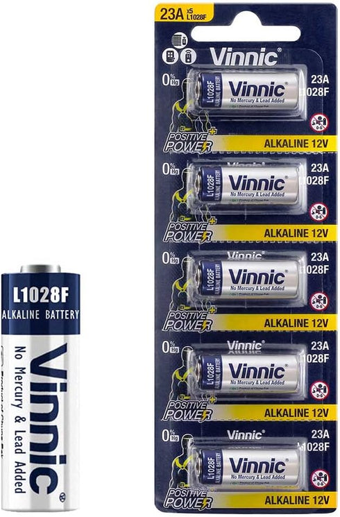 Kitstar Vinnic A23/23A 12V Alkaline Battery, No Mercury & Lead & Cadmium Added, 5 Count (Pack of 1)