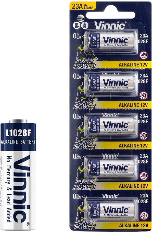 Kitstar Vinnic A23/23A 12V Alkaline Battery, No Mercury & Lead & Cadmium Added, 5 Count (Pack of 1)