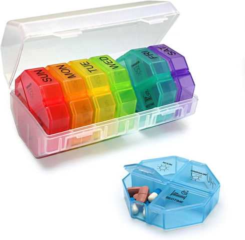 nafengldf Weekly Pill Organizer 4 Times a Day, Large Pill Dispenser 7 Day