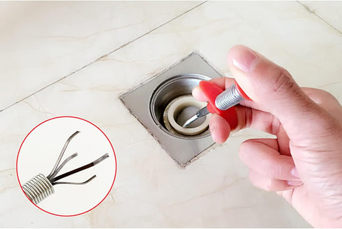 79 Inch Grabberable Pick-Up Tool, 4 Claws-Spring Pipeline Dredge Hook Cleaner for Sink Drain Cleaning