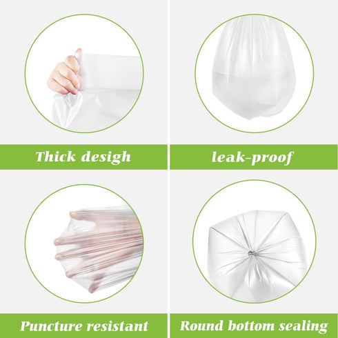 1.2 Gallon 80 Counts Strong Trash Bags, Small Plastic Garbage Bags for Home Office Kitchen, Clear