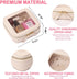 Clear Mini Makeup Bag, Transparent Travel Cosmetic Case & Toiletry Bag for Women, Clear Car Bag (C/Beige, MINI)