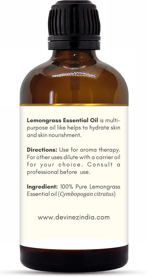Lemongrass Essential Oil - 4 oz (118 ml) with Premium Dropper - Therapeutic Grade, 100% Pure Natural Diffusers Oil