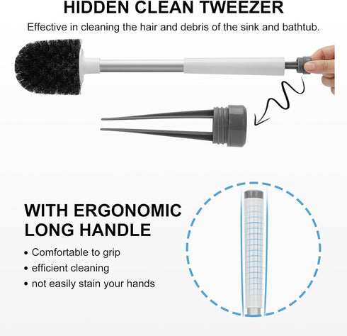 SetSail Toilet Brush and Holder - Automatic Bathroom Bowl Cleaner Scrubber, Ventilated, White-pp