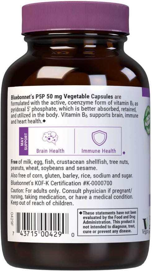 Bluebonnet Nutrition - CellularActive P-5-P 50mg, 90 Vegetarian Capsules