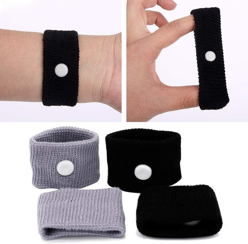 TOULIFLY Travel Wristbands, Natural Motion Sickness Relief Wrist Band, Grey + Black